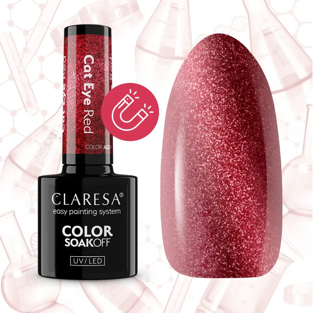 ♡cat.me✨ Claressa Cat Eye Red 5m – Hybrid neglelakk med Cat Eye